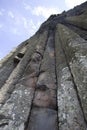 Polygonal basalt lava rock columns of the Giant`s Causeway