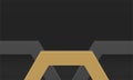 Polygonal base pedestal golden black angular scene premium basic foundation 3d design vector