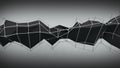 Polygonal black contruction. Abstract 3D render