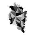 Polygonal black map of Vorarlberg state in Austria