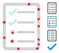 Polygonal Carcass Checklist Page Pictogram with Virus Centers