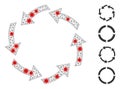 Polygonal Carcass Circulation Icon with Virus Centers
