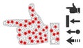 Polygonal Carcass Hand Pointer Left Icon with Coronavirus Elements Royalty Free Stock Photo