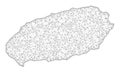 Polygonal Carcass Mesh High Detail Raster Map of Jeju Island Abstractions