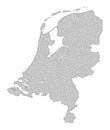 Polygonal Carcass Mesh High Resolution Raster Map of Netherlands Abstractions