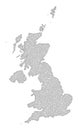 Polygonal Carcass Mesh High Resolution Raster Map of United Kingdom Abstractions