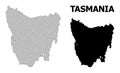Polygonal Carcass Mesh High Resolution Vector Map of Tasmania Island Abstractions Royalty Free Stock Photo