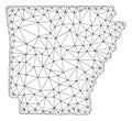 Polygonal Carcass Mesh Vector Map of Arkansas State