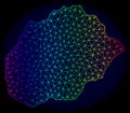 Polygonal Carcass Spectrum Mesh Vector Map of Alegranza Island
