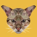 Polygonal cat, polygon animal, isolated vector illustration Royalty Free Stock Photo