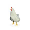 polygonal chicken art image. low poly chicken vector illustration