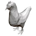 Polygonal chicken isolated on a white background. View isometric. 3D. Vector illustration