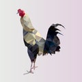 Polygonal chicken, polygon geometric animal, vector