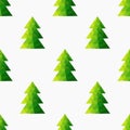 Polygonal Christmas trees green seamless pattern