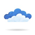 Polygonal cloud computing concept with shadow. Royalty Free Stock Photo