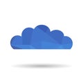 Polygonal cloud computing concept with shadow. Royalty Free Stock Photo