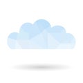 Polygonal cloud computing concept with shadow. Royalty Free Stock Photo