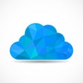 Polygonal cloud isolated on white background Royalty Free Stock Photo