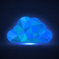 Polygonal cloud isolated on white background Royalty Free Stock Photo