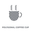 Polygonal coffee cup icon from Geometry collection.