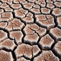 Polygonal cracked earth pattern, typical of arid landscapes, such as deserts or dry Royalty Free Stock Photo