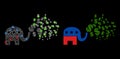 Polygonal 2D Mesh American Elephant Stimulus Dollars with Light Spots