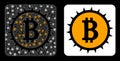 Polygonal 2D Mesh Bitcoin Box with Lightspots