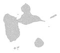 Polygonal 2D Mesh High Detail Raster Map of Guadeloupe Abstractions