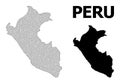 Polygonal 2D Mesh High Resolution Vector Map of Peru Abstractions Royalty Free Stock Photo
