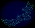 Polygonal 2D Mesh Vector Abstract Map of Inner Mongolia Royalty Free Stock Photo