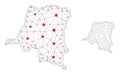 Polygonal 2D Mesh Vector Democratic Republic of the Congo Map with Stars