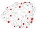 Polygonal 2D Mesh Vector Kauai Island Map with Coronavirus