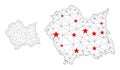 Polygonal 2D Mesh Vector Lesser Poland Voivodeship Map with Stars