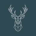 Polygonal deer portrait. Geometric animal illustration.