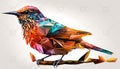 Polygonal Delight Radiant Bird in Colorful Splendor