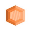 Polygonal diamond icon, flat style.