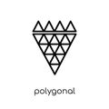 Polygonal diamond shape of small triangles icon from Geometry co