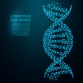 Polygonal DNA abstract image. Low poly wireframe Royalty Free Stock Photo