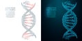 Polygonal DNA abstract image. Low poly wireframe Royalty Free Stock Photo