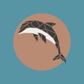 Polygonal dolphin icon.