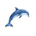 Polygonal dolphin jumping out on white background Royalty Free Stock Photo
