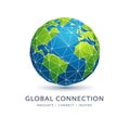 Polygonal Earth Illustration Representing Global Connection Innovation And Worldwide Communication Network Royalty Free Stock Photo
