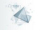 Polygonal elements vector abstract background, low poly 3D object, connected lines in perspective fractal design element, mesh Royalty Free Stock Photo