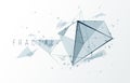 Polygonal elements vector abstract background, low poly 3D object, connected lines in perspective fractal design element, mesh Royalty Free Stock Photo