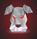 Polygonal Evil Dog. Low Poly Dog Face Royalty Free Stock Photo