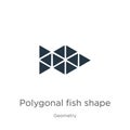 Polygonal fish shape of small triangles icon vector. Trendy flat polygonal fish shape of small triangles icon from geometry