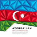 Polygonal flag of Azerbaijan. Vector illustration. Abstract background in the form of colorful blue, red and green stripes Royalty Free Stock Photo