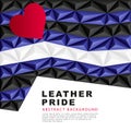 Polygonal flag of leather pride. Abstract background in the form of colorful black, blue and white pyramids. Sexual identification