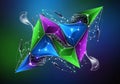 With polygonal forms connected by lines and nodes, resembling Royalty Free Stock Photo