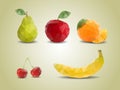 Polygonal fruits Royalty Free Stock Photo